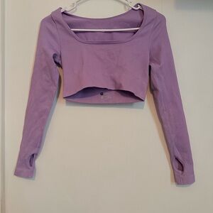 Lavender Long Sleeve Crop Top